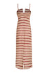 Antigüa Linen Midi Dress / Red Stripes